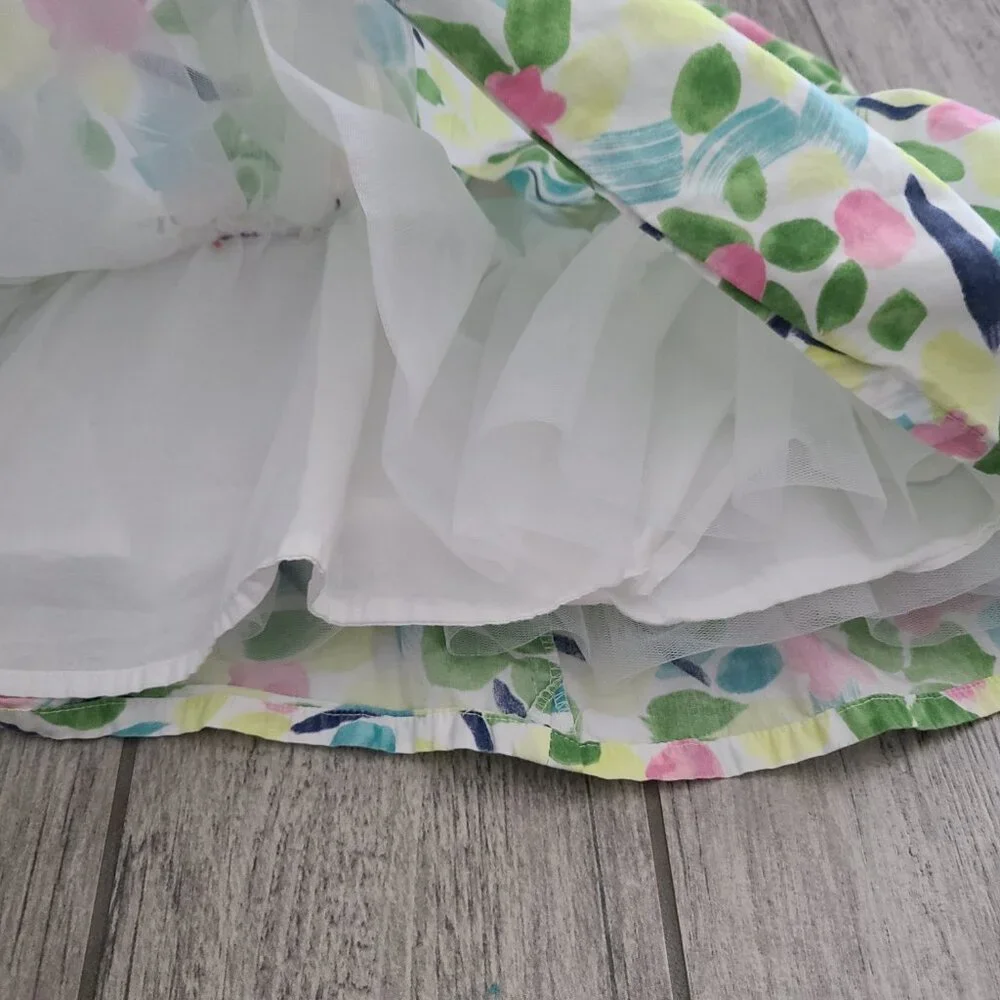 Gymboree Flower Garden Watercolor Party Dress Girls Size 4